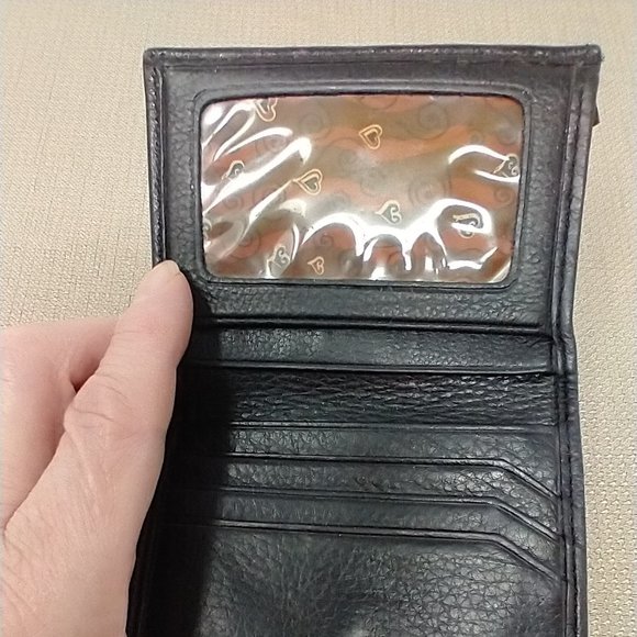 BRIGHTON VINTAGE BI-FOLD WALLET BLACK/BROWN TRIM - Picture 10 of 12